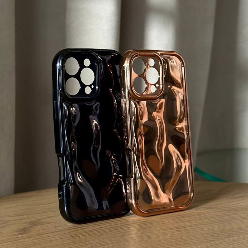 Чехол (накладка) Apple iPhone 12, Bubble Wavy 3D, Рожевий - № 7 Чехол (накладка) Apple iPhone 12, Bubble Wavy 3D, Рожевий - № 7