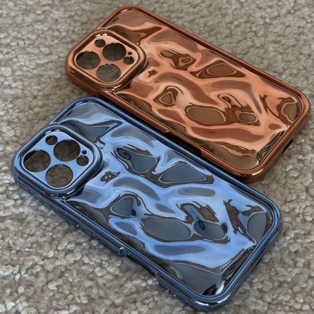 Чехол (накладка) Apple iPhone 16 Pro, Bubble Wavy 3D, Золотий - № 12 Чехол (накладка) Apple iPhone 16 Pro, Bubble Wavy 3D, Золотий - № 12