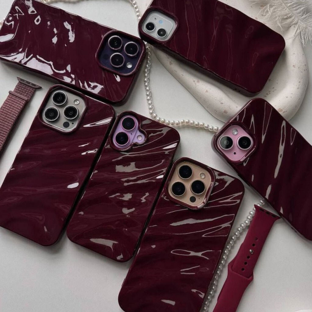 Чехол (накладка) Apple iPhone 17 Pro Max, Wavy Pattern 3D, Cherry, Червоний - № 17 Чехол (накладка) Apple iPhone 17 Pro Max, Wavy Pattern 3D, Cherry, Червоний - № 17