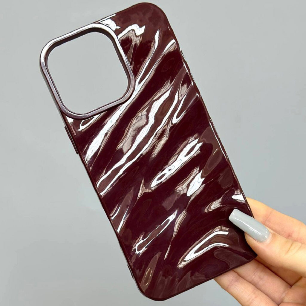 Чехол (накладка) Apple iPhone 17, Wavy Pattern 3D, Cherry, Червоний - № 2 Чехол (накладка) Apple iPhone 17, Wavy Pattern 3D, Cherry, Червоний - № 2