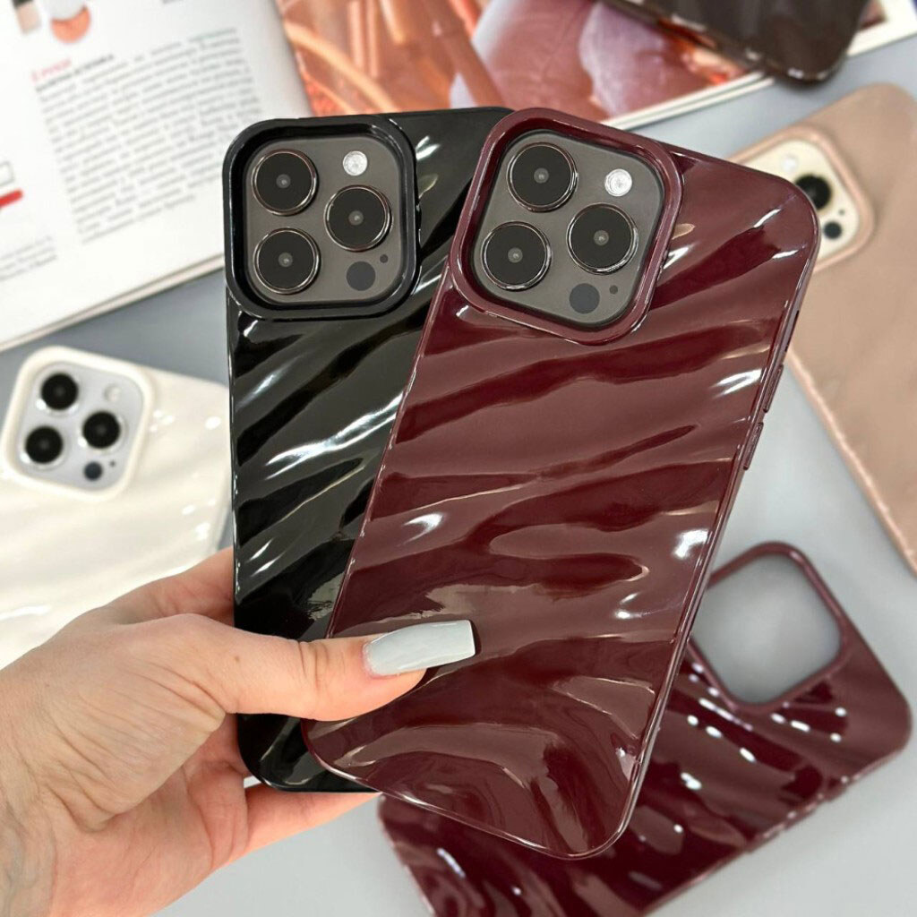 Чехол (накладка) Apple iPhone 17, Wavy Pattern 3D, Коричневий - № 12 Чехол (накладка) Apple iPhone 17, Wavy Pattern 3D, Коричневий - № 12