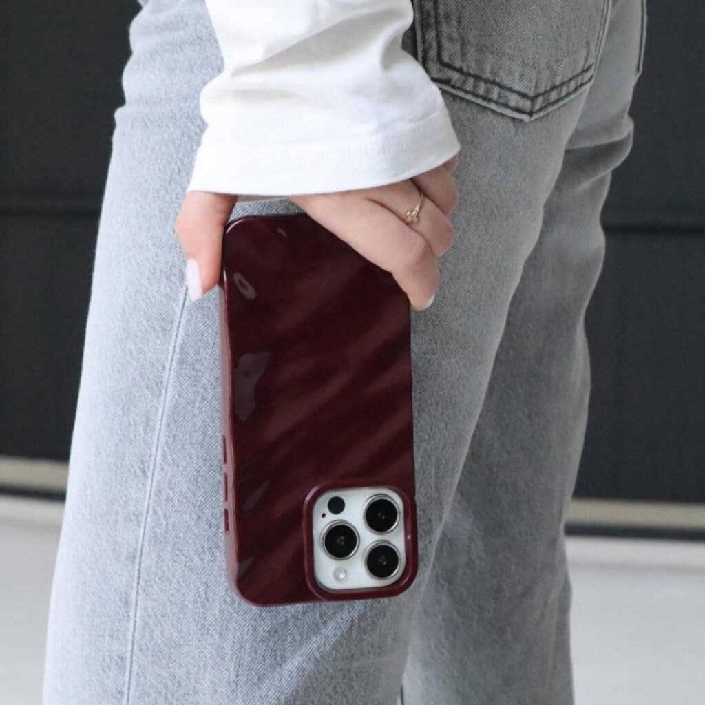 Чехол (накладка) Apple iPhone 17, Wavy Pattern 3D, Коричневий - № 13 Чехол (накладка) Apple iPhone 17, Wavy Pattern 3D, Коричневий - № 13