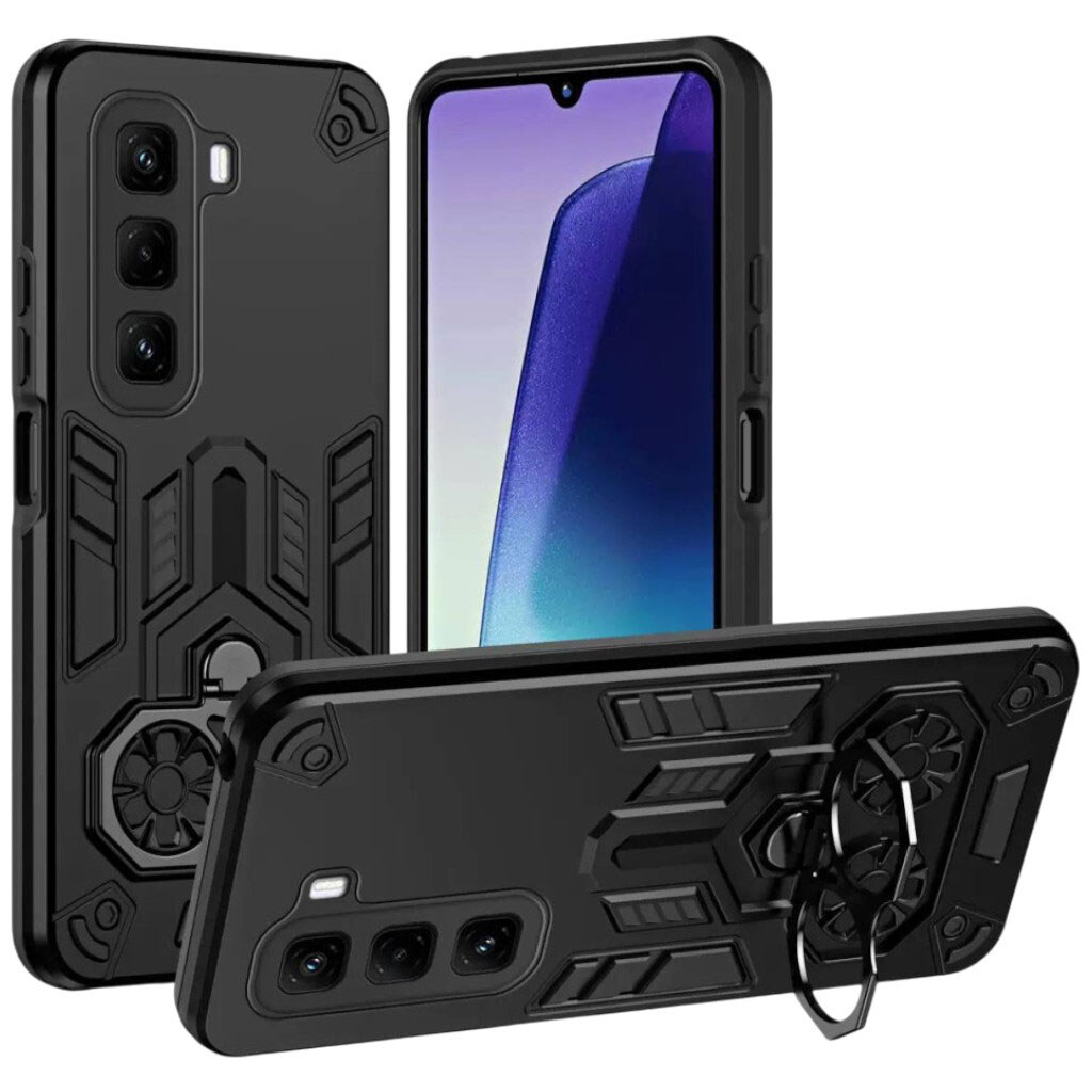 Чехол (накладка) Samsung A165 Galaxy A16 / A166 Galaxy A16 5G, Armor Shield Ring Holder, Серый - № 17 Чехол (накладка) Samsung A165 Galaxy A16 / A166 Galaxy A16 5G, Armor Shield Ring Holder, Серый - № 17