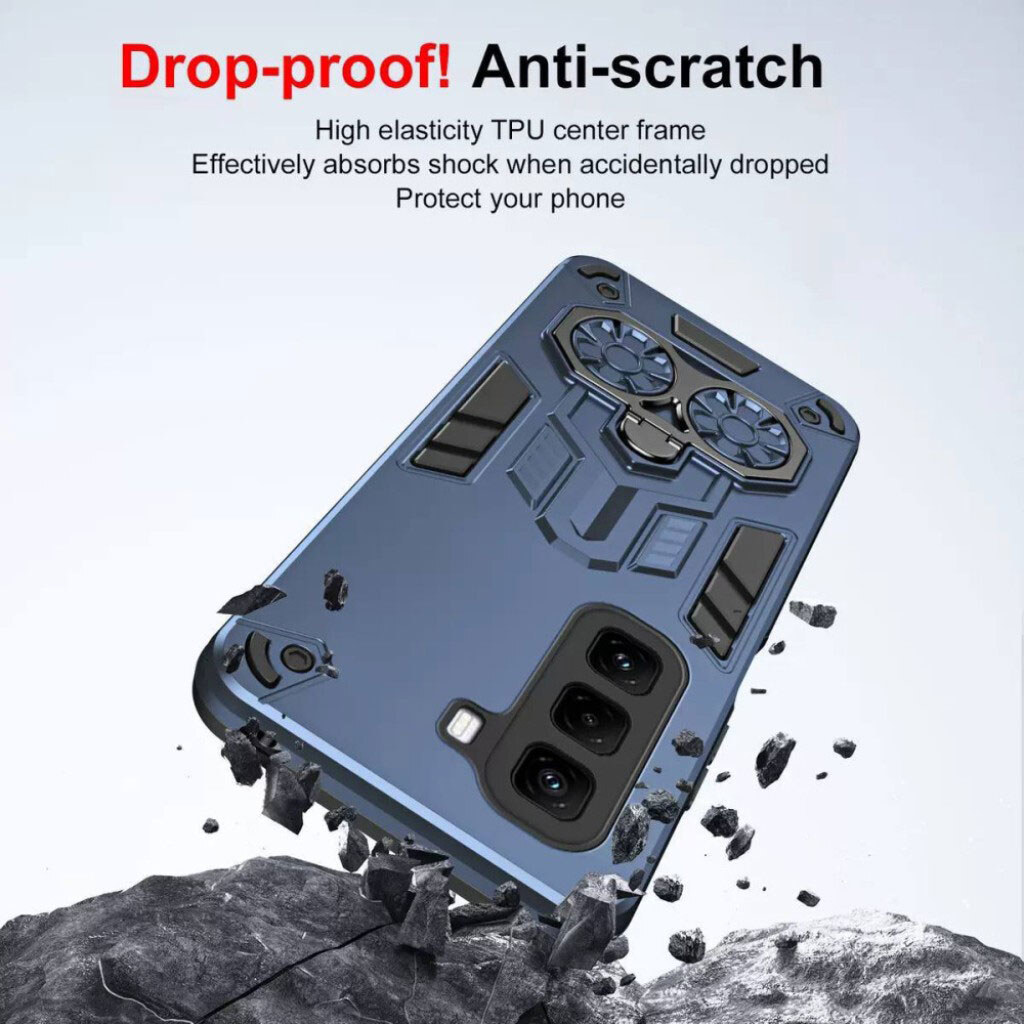 Чехол (накладка) Xiaomi Redmi Note 14, Armor Shield Ring Holder, Синій - № 16 Чехол (накладка) Xiaomi Redmi Note 14, Armor Shield Ring Holder, Синій - № 16