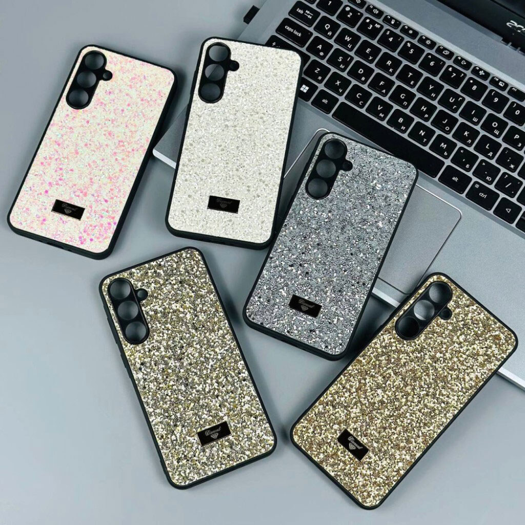 Чехол (накладка) Samsung A065 Galaxy A06, Bling Grainy Diamond Separate Camera, Glow White, Белый - № 12 Чехол (накладка) Samsung A065 Galaxy A06, Bling Grainy Diamond Separate Camera, Glow White, Белый - № 12