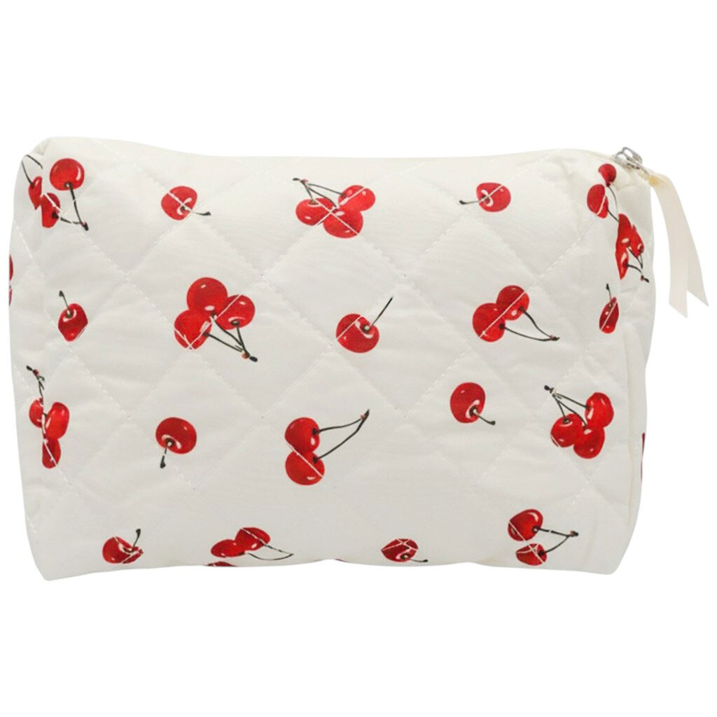 Женская косметичка текстильная на молнии Вишни - № 3 Женская косметичка текстильная на молнии Вишни - № 3