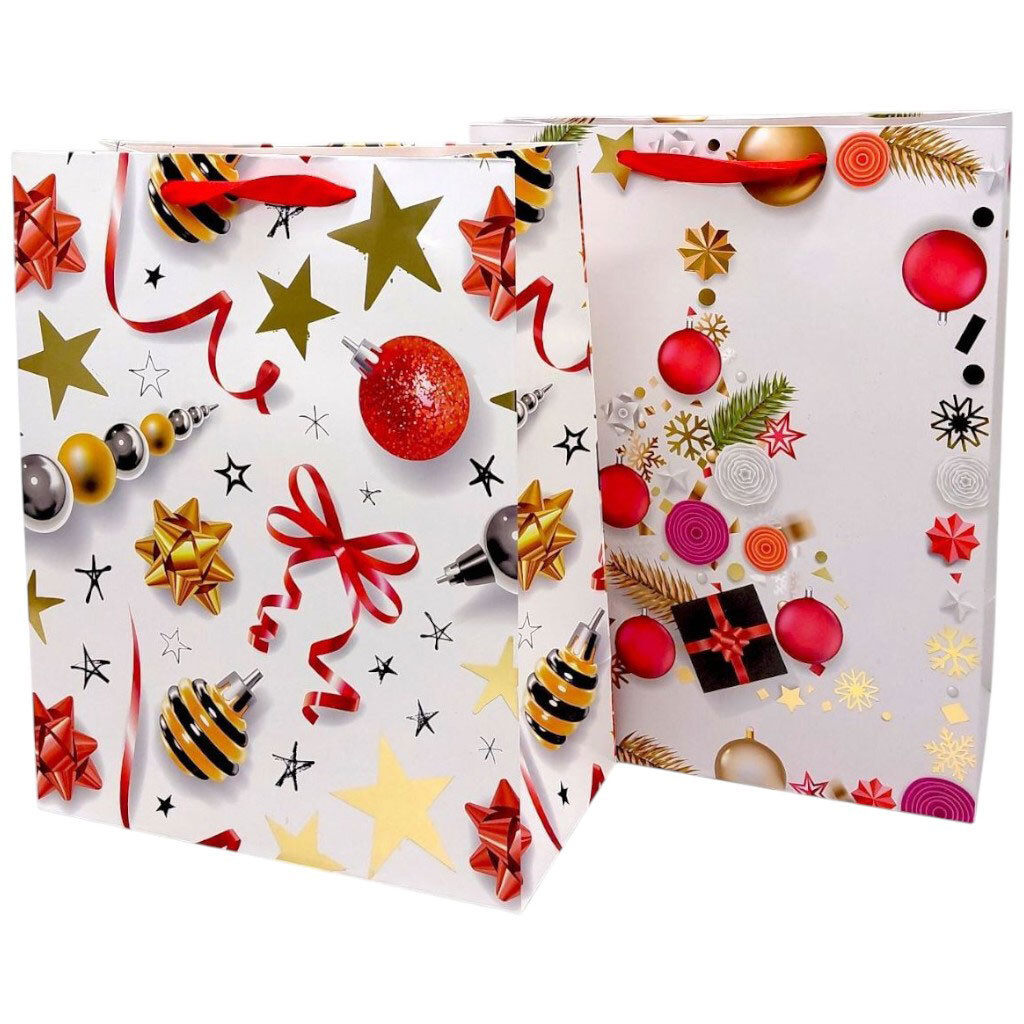 Пакет бумажный LARGE XMAS 26x12,7x32,4 210gsm, ассорти, Malevaro - № 1 Пакет бумажный LARGE XMAS 26x12,7x32,4 210gsm, ассорти, Malevaro - № 1
