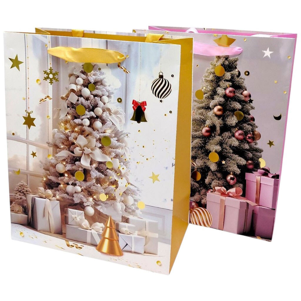 Пакет бумажный LARGE XMAS1 26x12,7x32,4 , 210gsm., Mic - № 1 Пакет бумажный LARGE XMAS1 26x12,7x32,4 , 210gsm., Mic - № 1