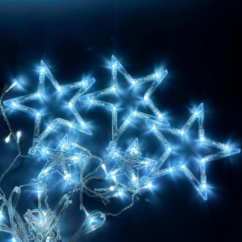 Светодиодная гирлянда штора Stars small and big - № 1 Светодиодная гирлянда штора Stars small and big - № 1