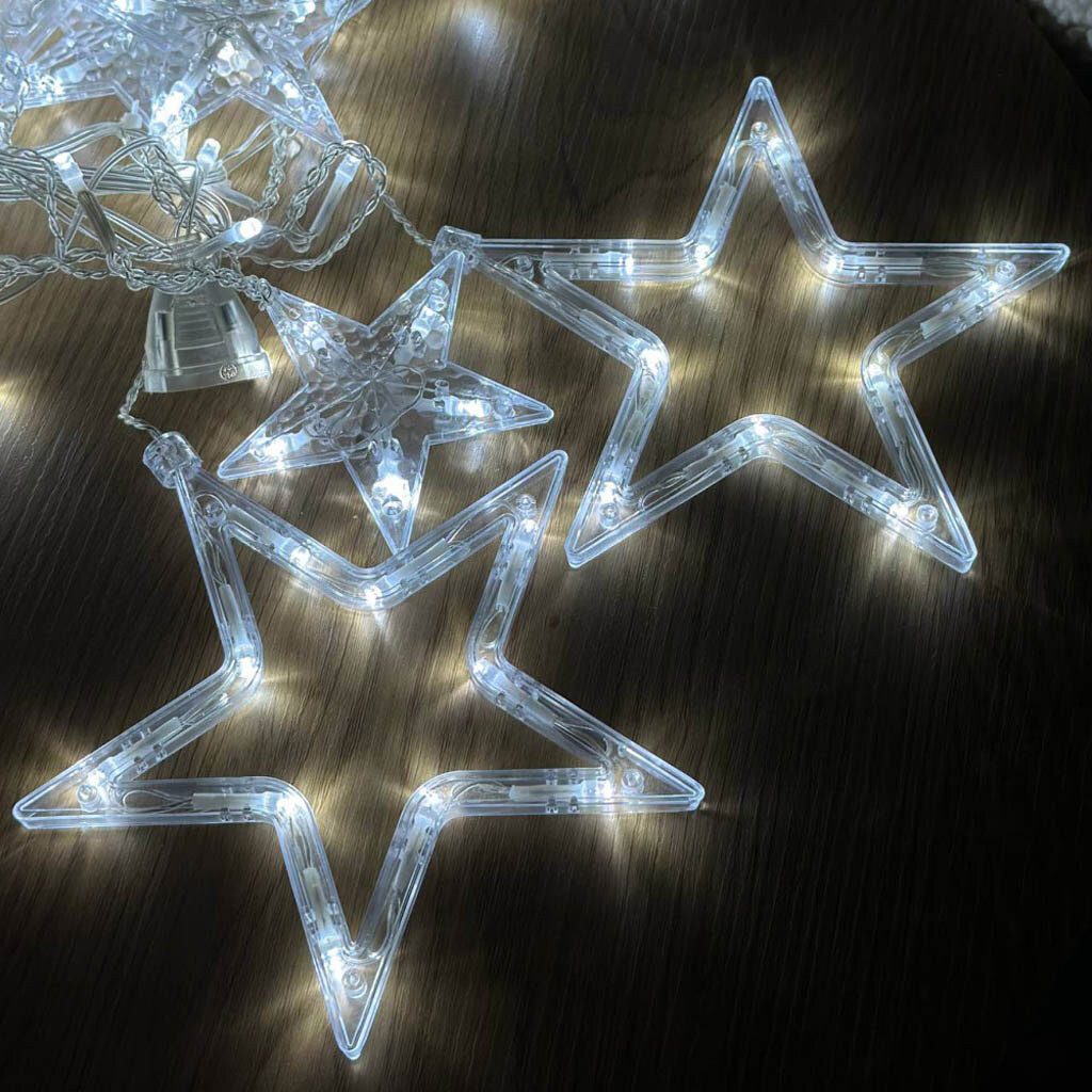 Светодиодная гирлянда штора Stars small and big - № 7 Светодиодная гирлянда штора Stars small and big - № 7