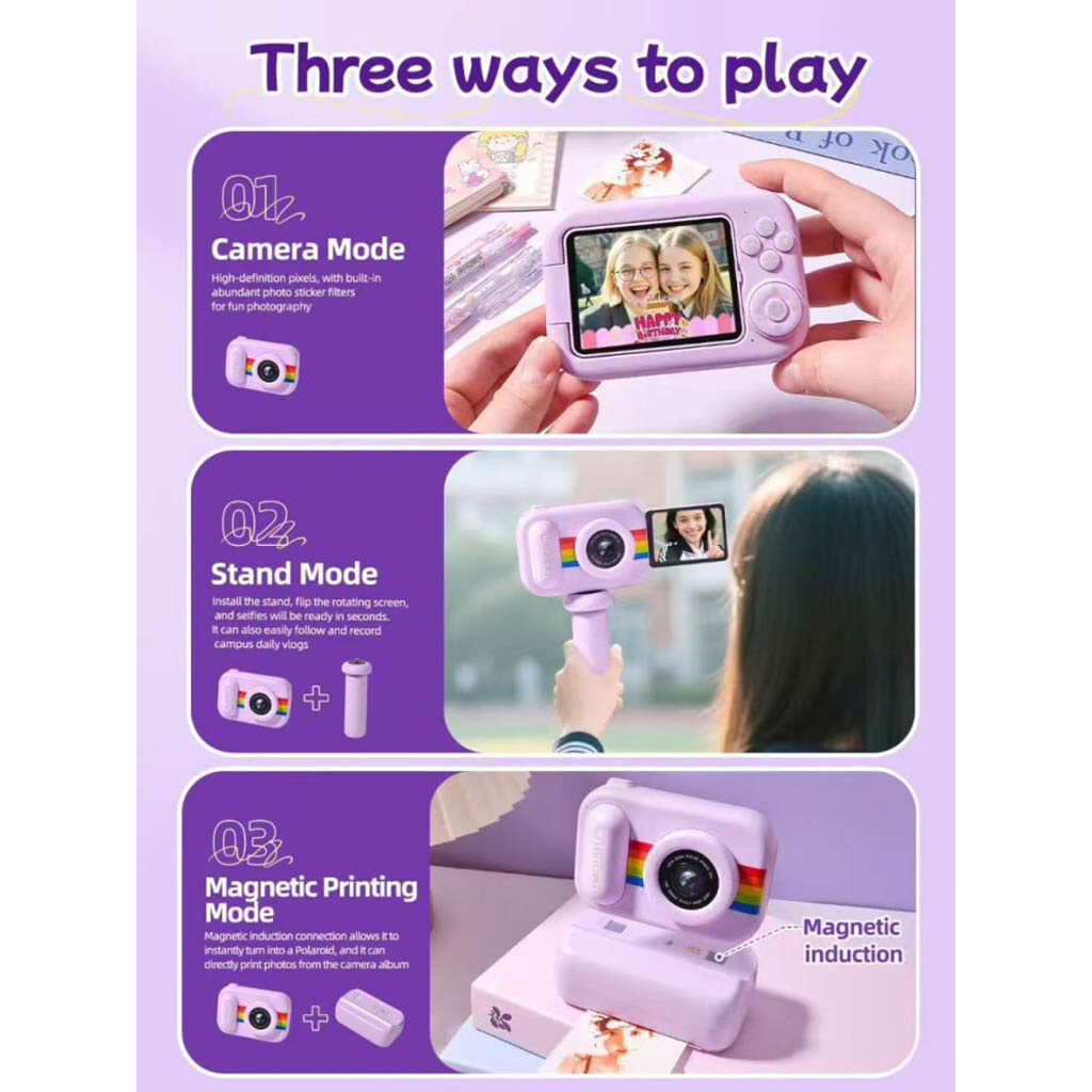 Детская фотокамера H8 Ultra Color Printing, Черный - № 9 Детская фотокамера H8 Ultra Color Printing, Черный - № 9