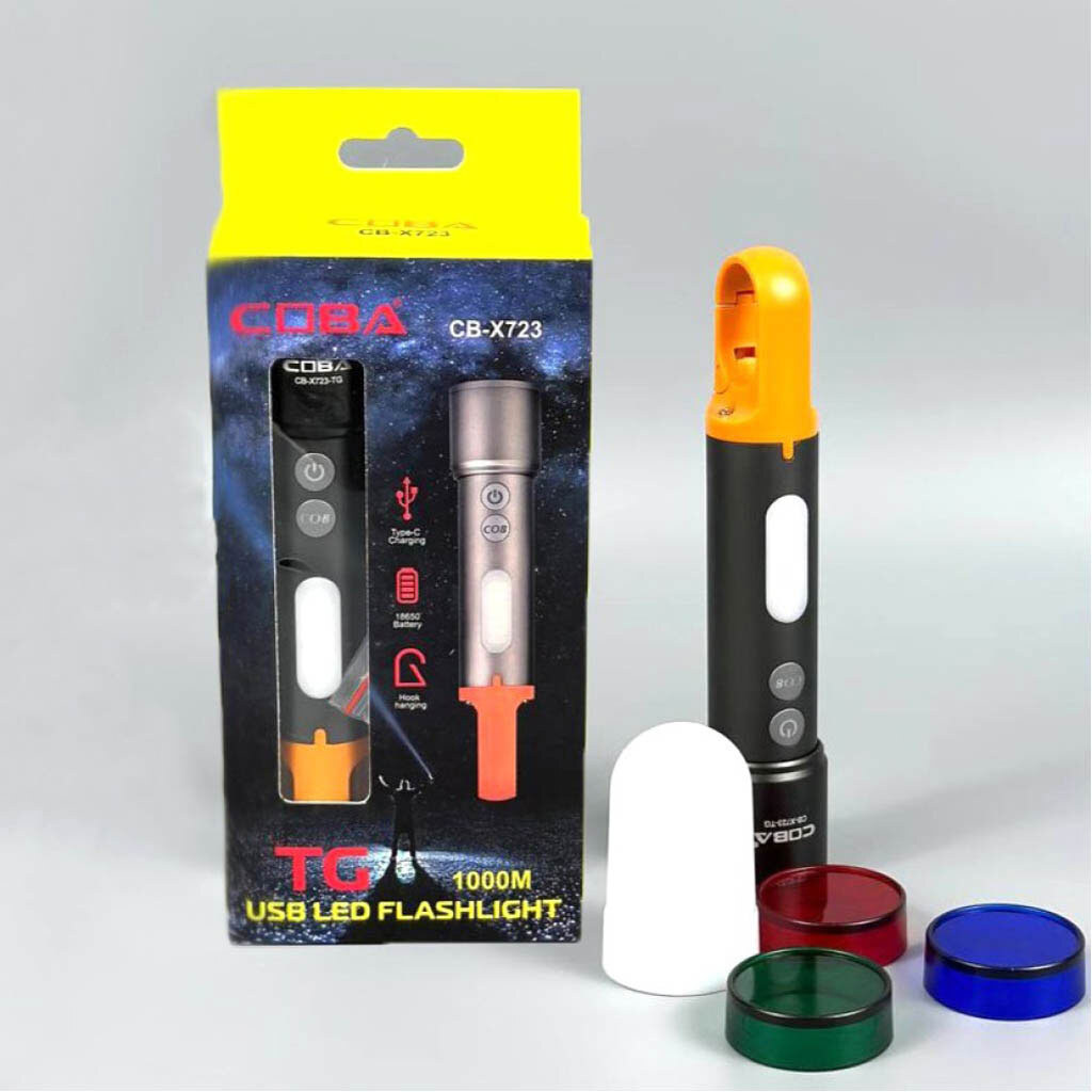 Фонарик CB-X723-TG+3LED, Черный - № 9 Фонарик CB-X723-TG+3LED, Черный - № 9