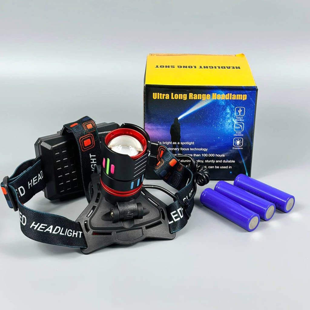 Налобный фонарь CT012-3Q-TG, Черный - № 6 Налобный фонарь CT012-3Q-TG, Черный - № 6