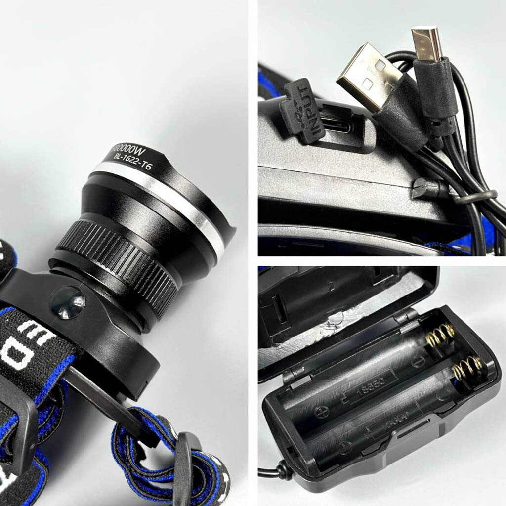 Налобный фонарь RN-1622-T6, Черный - № 2 Налобный фонарь RN-1622-T6, Черный - № 2