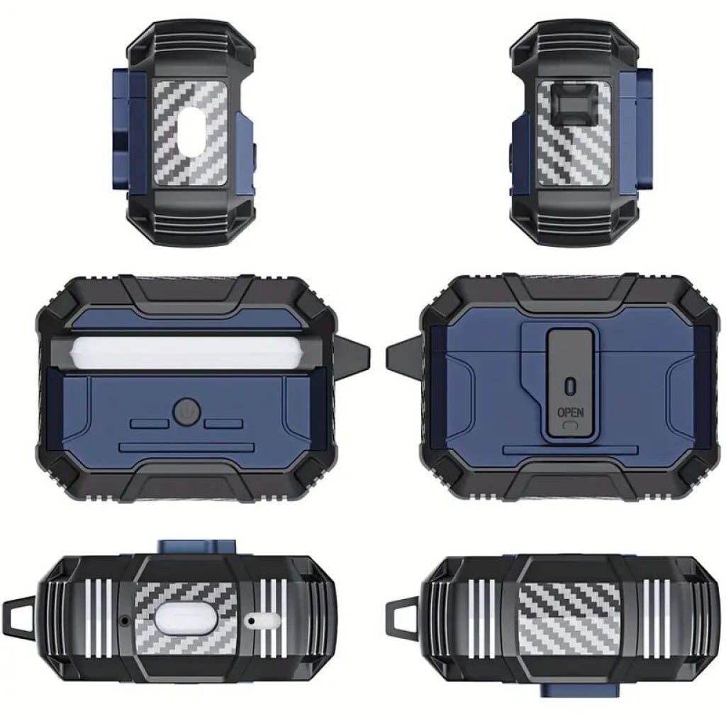 Чехол (накладка) Apple AirPods 4, Dasfond Armor, Красный - № 3 Чехол (накладка) Apple AirPods 4, Dasfond Armor, Красный - № 3