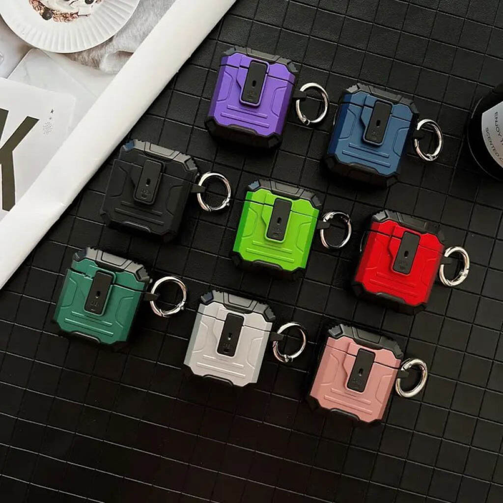 Чехол (накладка) Apple AirPods 4, Dasfond Armor, Красный - № 7 Чехол (накладка) Apple AirPods 4, Dasfond Armor, Красный - № 7