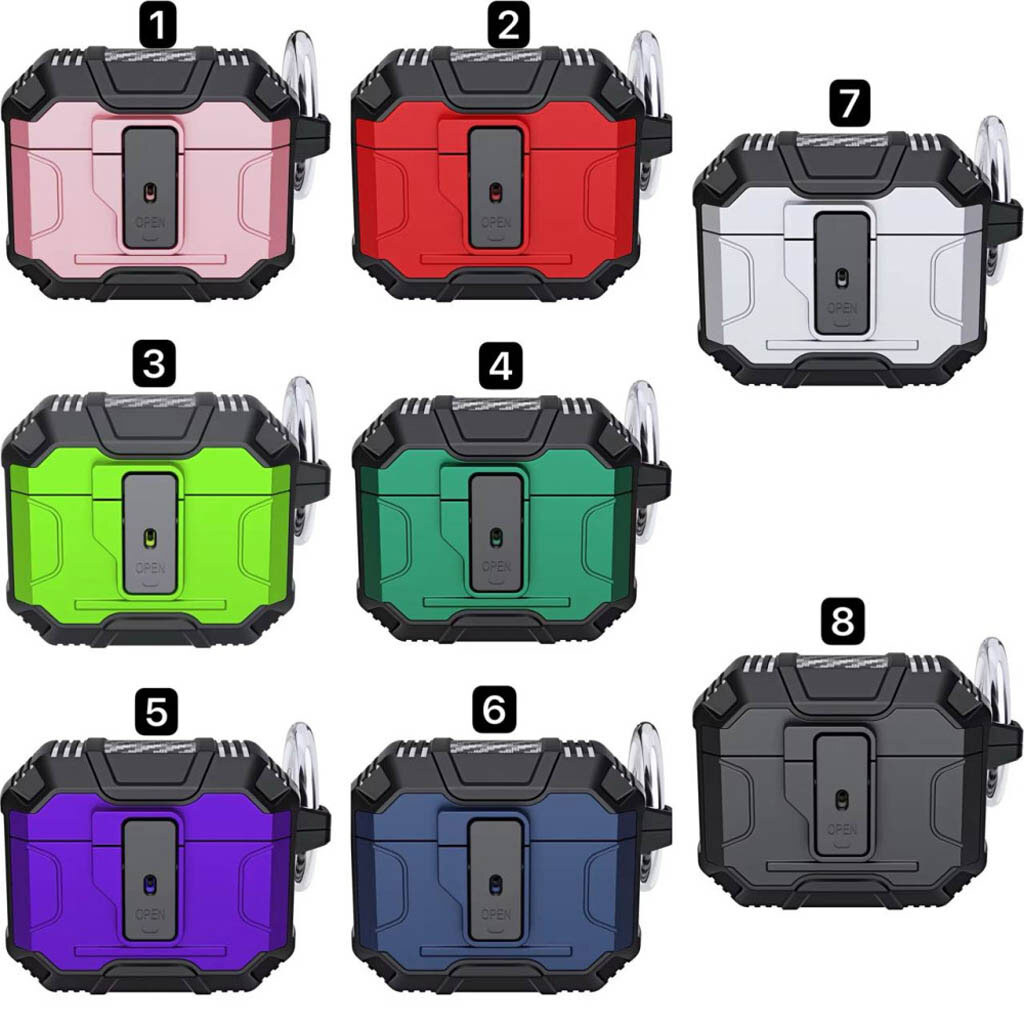 Чехол (накладка) Apple AirPods 4, Dasfond Armor, Красный - № 11 Чехол (накладка) Apple AirPods 4, Dasfond Armor, Красный - № 11