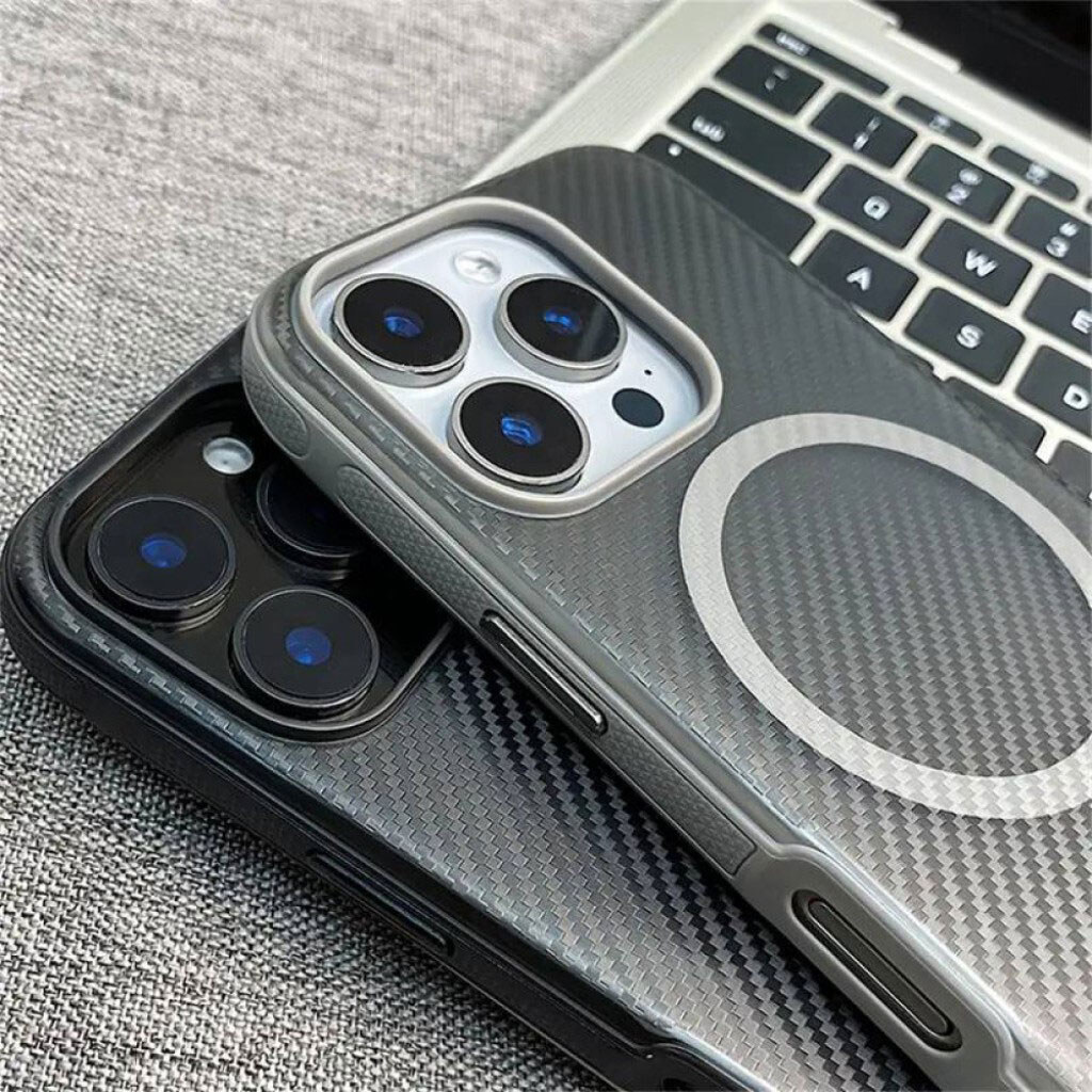 Чохол (накладка) Apple iPhone 12 / iPhone 12 Pro, Carbon Fibre Texture, MagSafe, Фіолетовий - № 14 Чохол (накладка) Apple iPhone 12 / iPhone 12 Pro, Carbon Fibre Texture, MagSafe, Фіолетовий - № 14