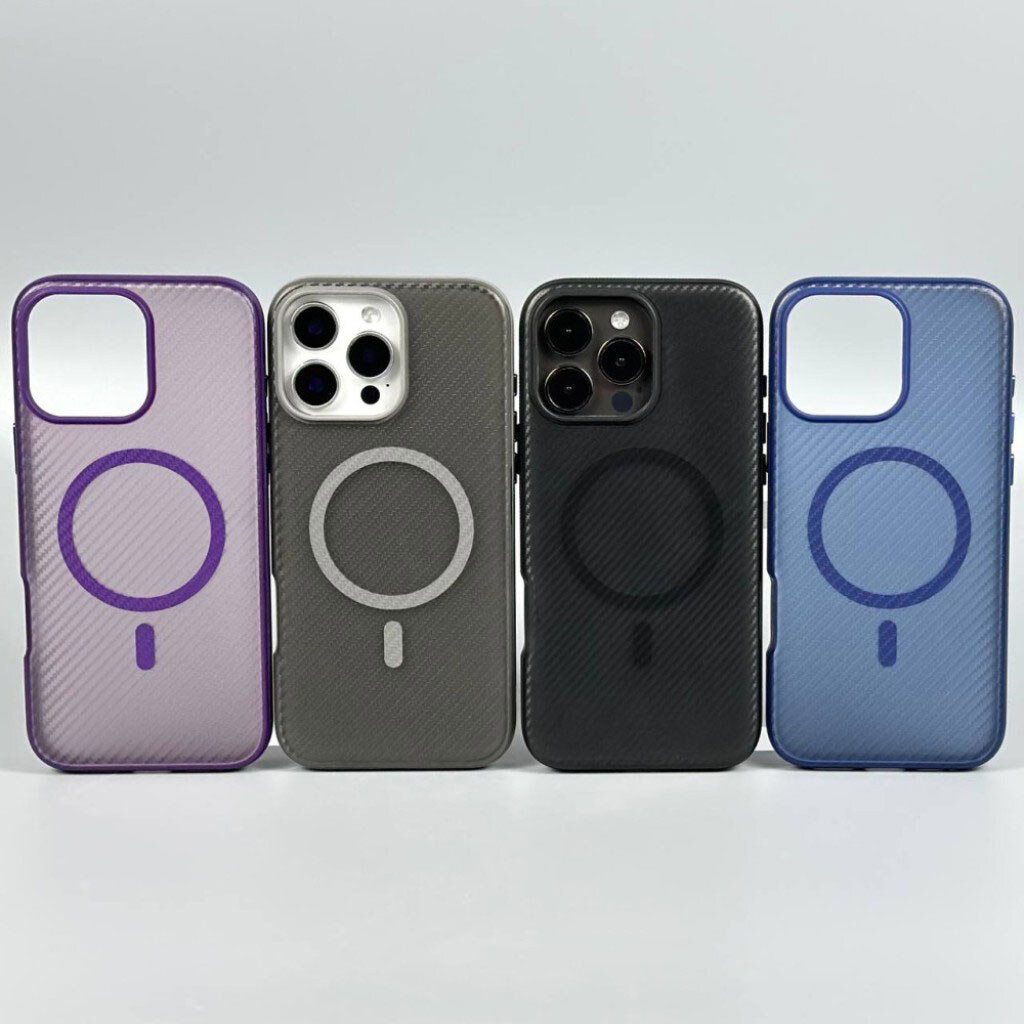 Чехол (накладка) Apple iPhone 16e, Carbon Fibre Texture, MagSafe, Серый - № 2 Чехол (накладка) Apple iPhone 16e, Carbon Fibre Texture, MagSafe, Серый - № 2