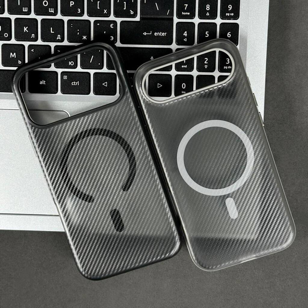 Чохол (накладка) Apple iPhone 16e, Carbon Fibre Texture, MagSafe, Чорний - № 15 Чохол (накладка) Apple iPhone 16e, Carbon Fibre Texture, MagSafe, Чорний - № 15