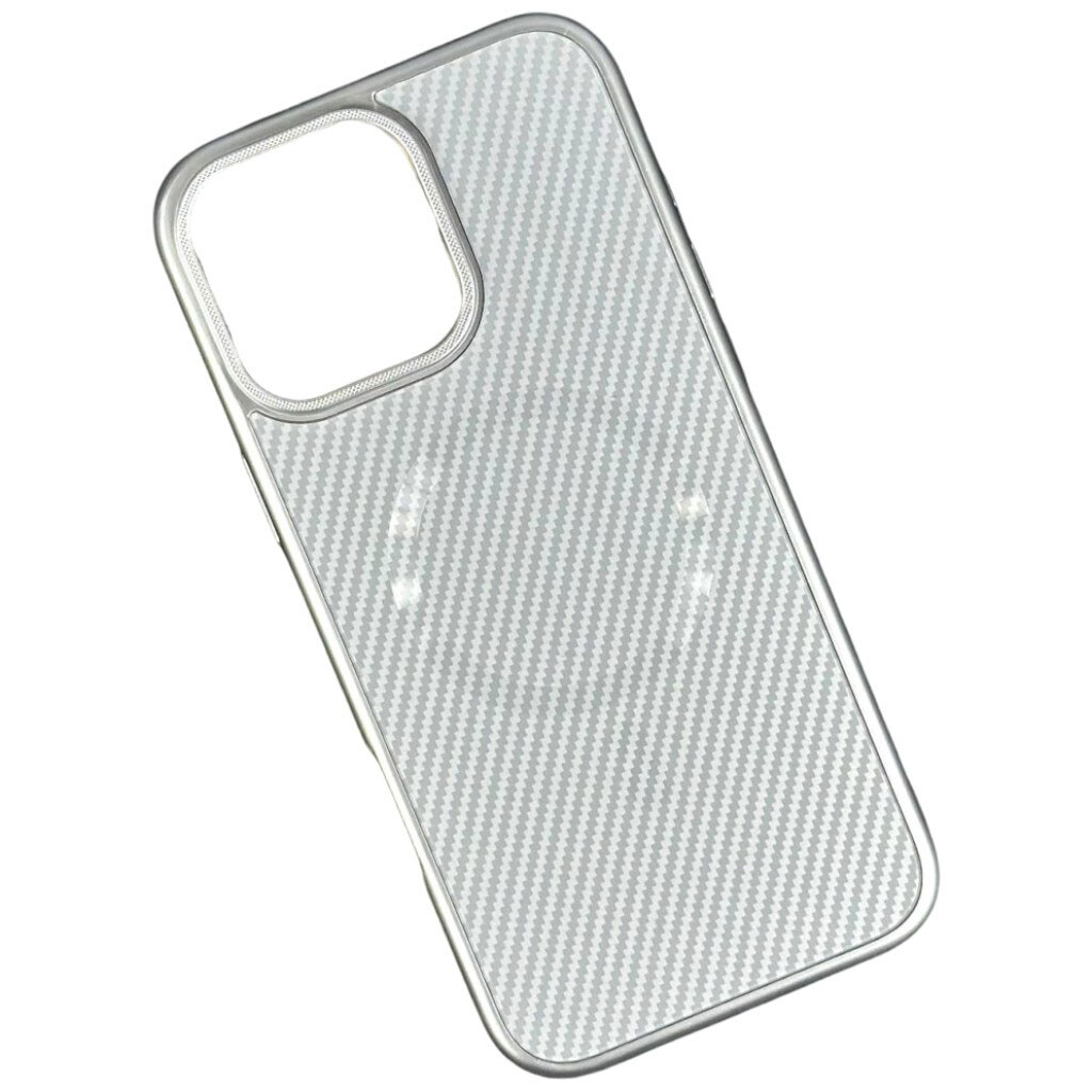 Чехол (накладка) Apple iPhone 14 Pro, Carbon Pattern Shockproof, MagSafe, Серебряный - № 1 Чехол (накладка) Apple iPhone 14 Pro, Carbon Pattern Shockproof, MagSafe, Серебряный - № 1