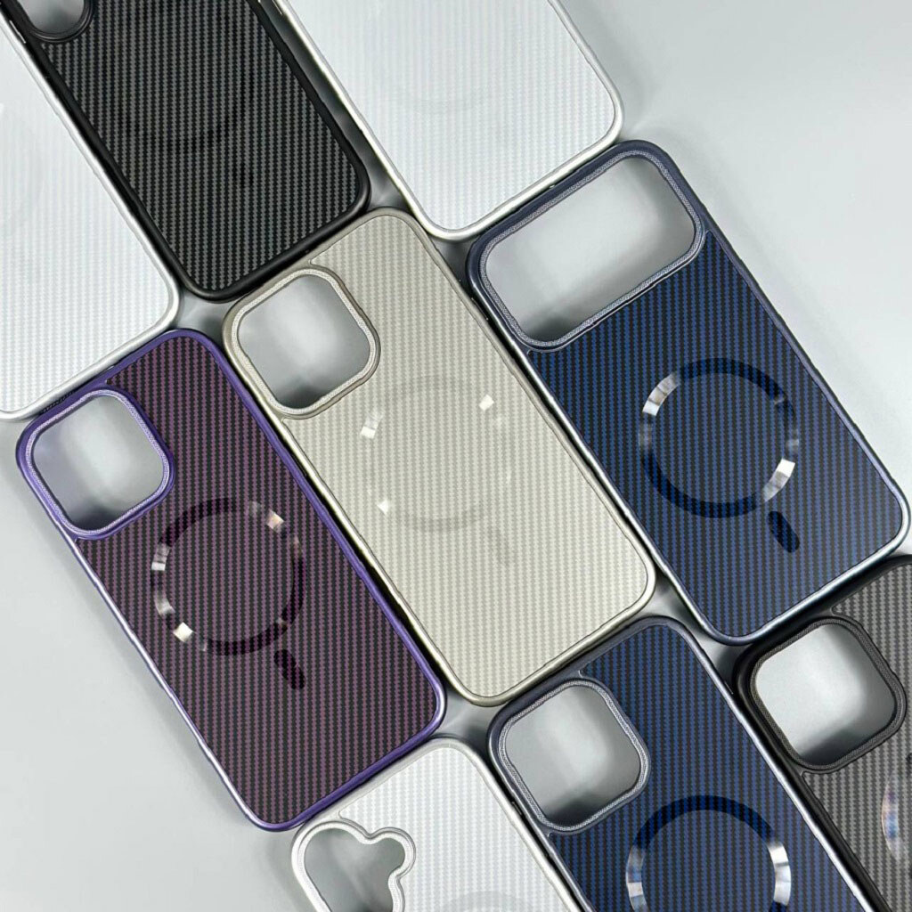 Чохол (накладка) Apple iPhone 14, Carbon Pattern Shockproof, MagSafe, Фіолетовий - № 11 Чохол (накладка) Apple iPhone 14, Carbon Pattern Shockproof, MagSafe, Фіолетовий - № 11