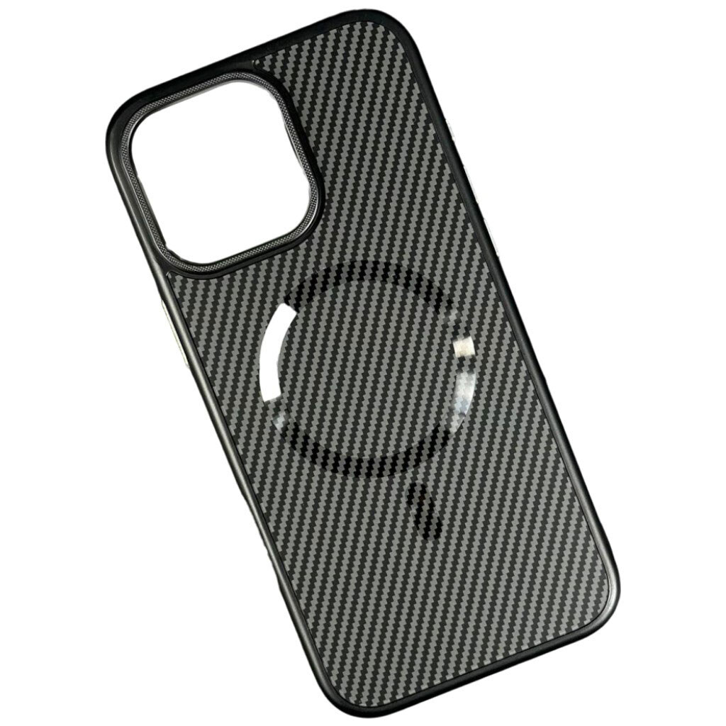 Чехол (накладка) Apple iPhone 15, Carbon Pattern Shockproof, MagSafe, Черный - № 1 Чехол (накладка) Apple iPhone 15, Carbon Pattern Shockproof, MagSafe, Черный - № 1