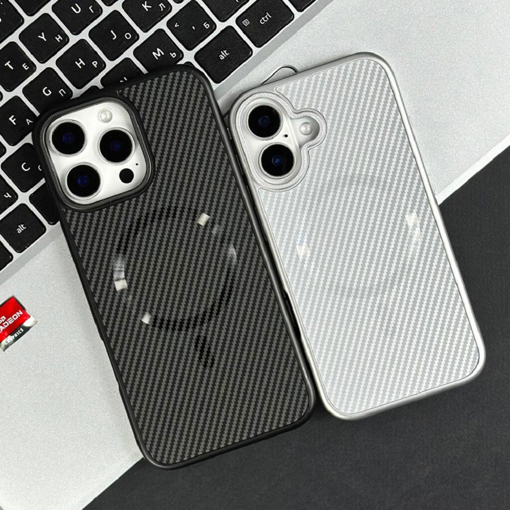 Чехол (накладка) Apple iPhone 15, Carbon Pattern Shockproof, MagSafe, Черный - № 4 Чехол (накладка) Apple iPhone 15, Carbon Pattern Shockproof, MagSafe, Черный - № 4