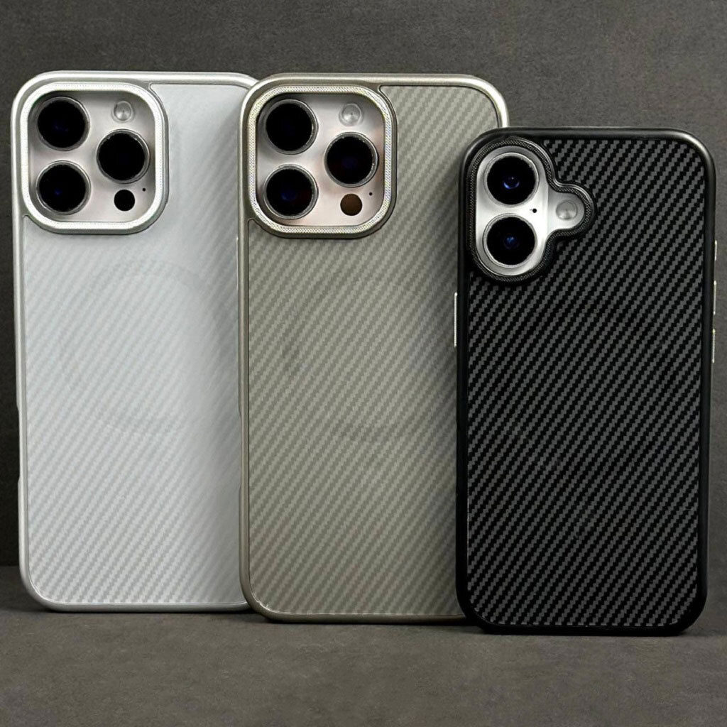 Чохол (накладка) Apple iPhone 16 Pro Max, Carbon Pattern Shockproof, Platinum, MagSafe, Сірий - № 6 Чохол (накладка) Apple iPhone 16 Pro Max, Carbon Pattern Shockproof, Platinum, MagSafe, Сірий - № 6