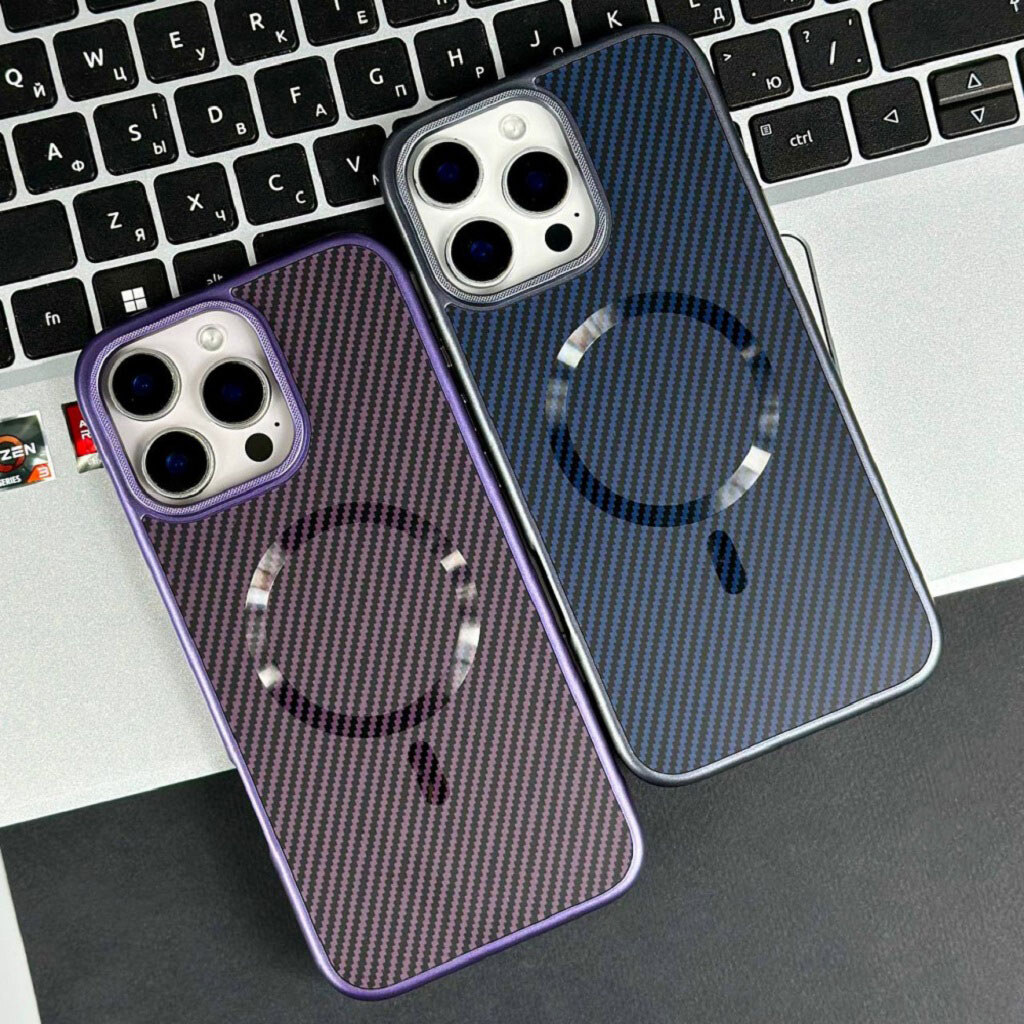 Чохол (накладка) Apple iPhone 16 Pro Max, Carbon Pattern Shockproof, Platinum, MagSafe, Сірий - № 10 Чохол (накладка) Apple iPhone 16 Pro Max, Carbon Pattern Shockproof, Platinum, MagSafe, Сірий - № 10