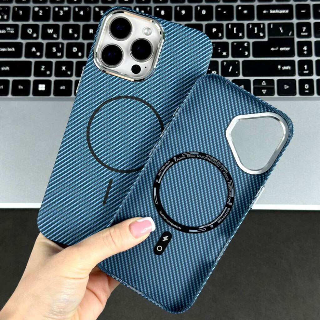 Чохол (накладка) Apple iPhone 13 Pro, Carbon Pattern Slim, MagSafe, Чорний - № 5 Чохол (накладка) Apple iPhone 13 Pro, Carbon Pattern Slim, MagSafe, Чорний - № 5