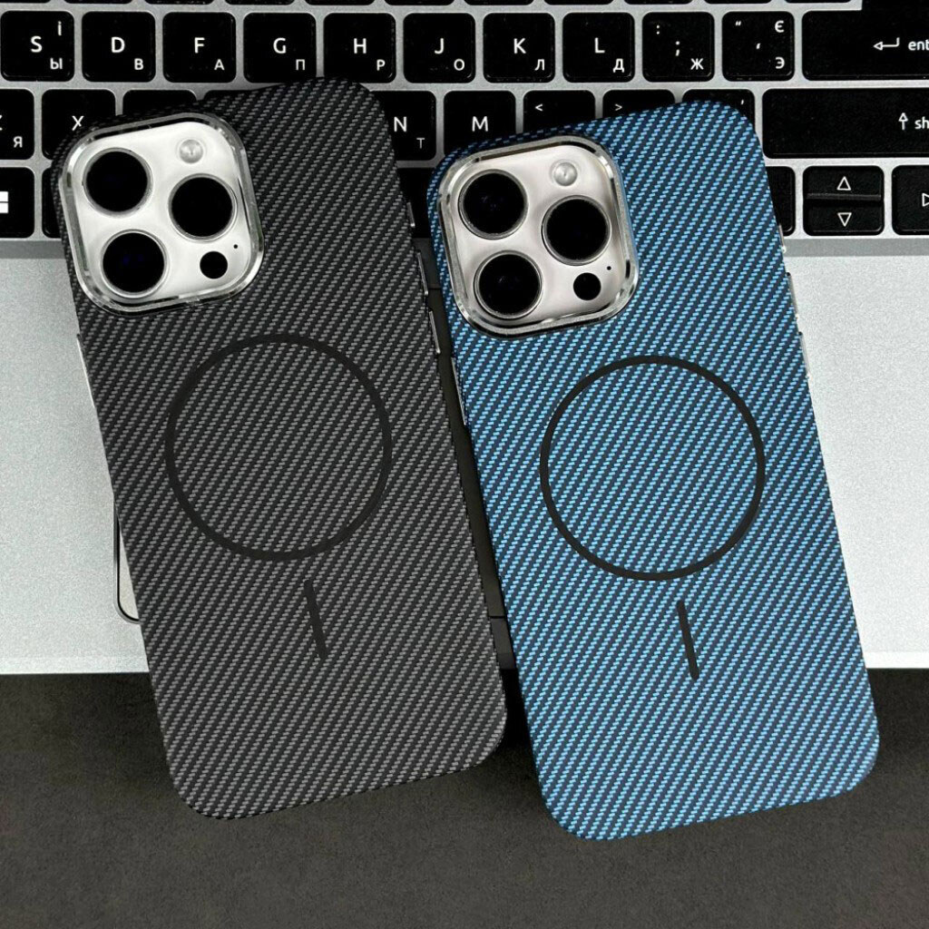Чохол (накладка) Apple iPhone 13 Pro, Carbon Pattern Slim, MagSafe, Чорний - № 8 Чохол (накладка) Apple iPhone 13 Pro, Carbon Pattern Slim, MagSafe, Чорний - № 8