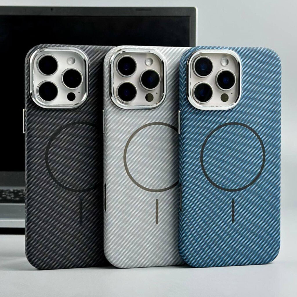 Чохол (накладка) Apple iPhone 16e, Carbon Pattern Slim, MagSafe, Синій - № 10 Чохол (накладка) Apple iPhone 16e, Carbon Pattern Slim, MagSafe, Синій - № 10