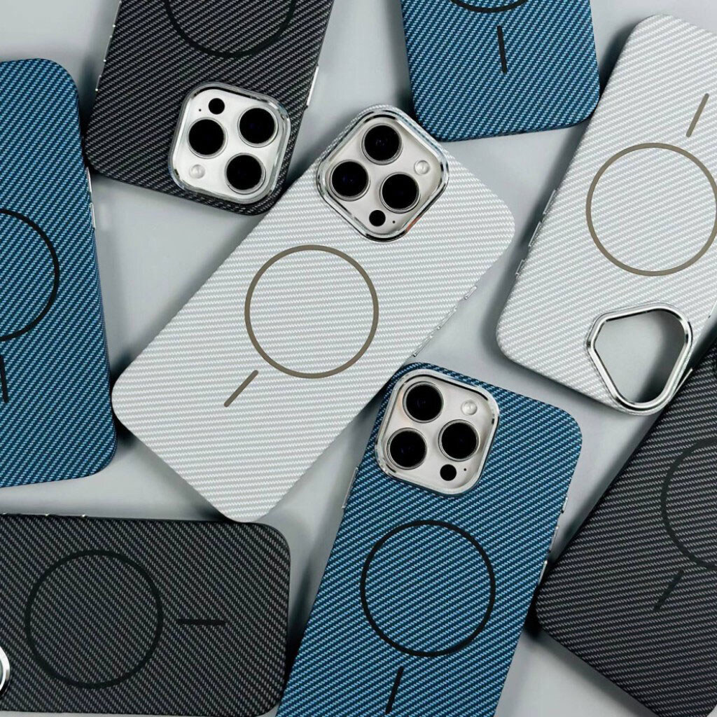 Чехол (накладка) Samsung S928 Galaxy S24 Ultra, Carbon Pattern Slim, MagSafe, Grey Ey, Серый - № 4 Чехол (накладка) Samsung S928 Galaxy S24 Ultra, Carbon Pattern Slim, MagSafe, Grey Ey, Серый - № 4