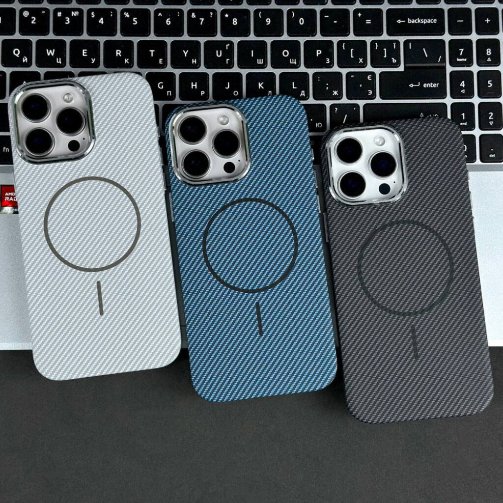Чехол (накладка) Samsung S928 Galaxy S24 Ultra, Carbon Pattern Slim, MagSafe, Grey Ey, Серый - № 9 Чехол (накладка) Samsung S928 Galaxy S24 Ultra, Carbon Pattern Slim, MagSafe, Grey Ey, Серый - № 9