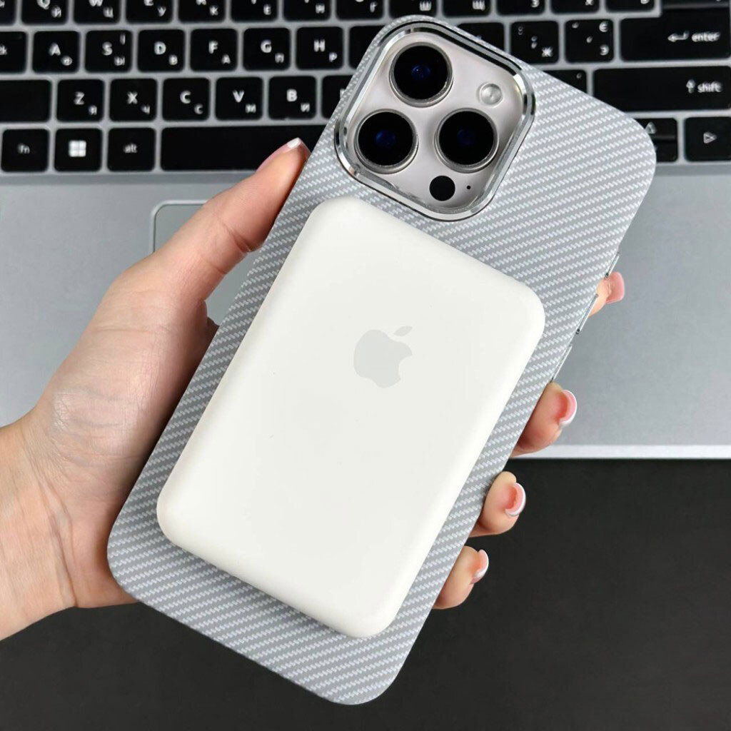 Чехол (накладка) Samsung S928 Galaxy S24 Ultra, Carbon Pattern Slim, MagSafe, Grey Ey, Серый - № 12 Чехол (накладка) Samsung S928 Galaxy S24 Ultra, Carbon Pattern Slim, MagSafe, Grey Ey, Серый - № 12