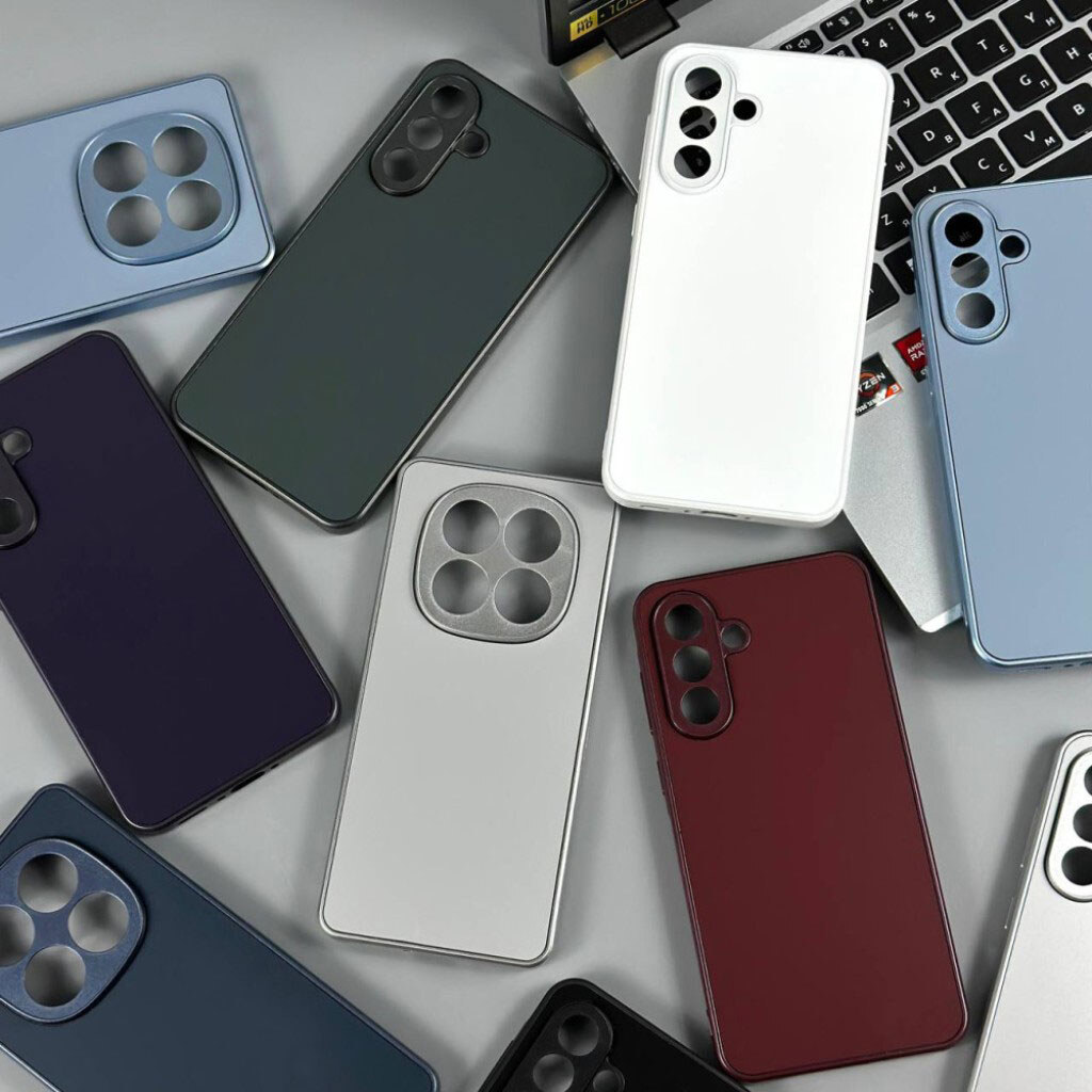 Чехол (накладка) Samsung A556 Galaxy A55 5G, Matte Soft Touch Chrome, Голубой - № 7 Чехол (накладка) Samsung A556 Galaxy A55 5G, Matte Soft Touch Chrome, Голубой - № 7