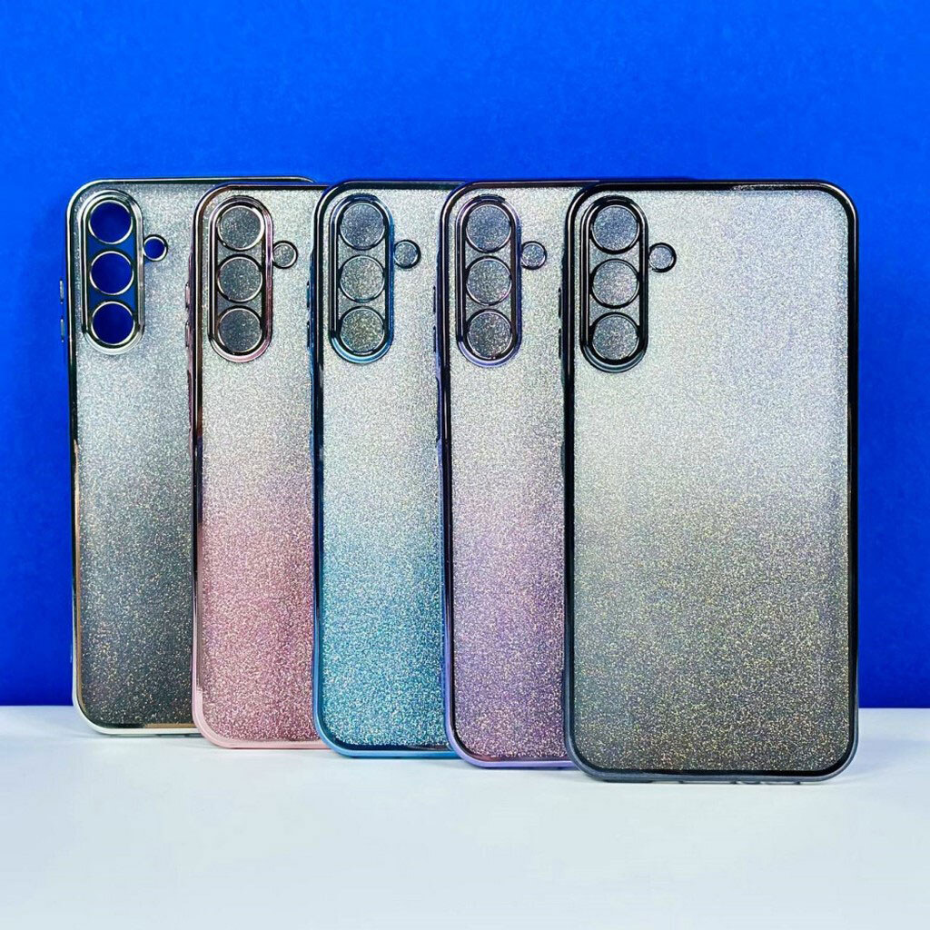 Чехол (накладка) Samsung A175 Galaxy A17 4G, Ombre Glitter Chrome, Black Chrome, Черный - № 4 Чехол (накладка) Samsung A175 Galaxy A17 4G, Ombre Glitter Chrome, Black Chrome, Черный - № 4