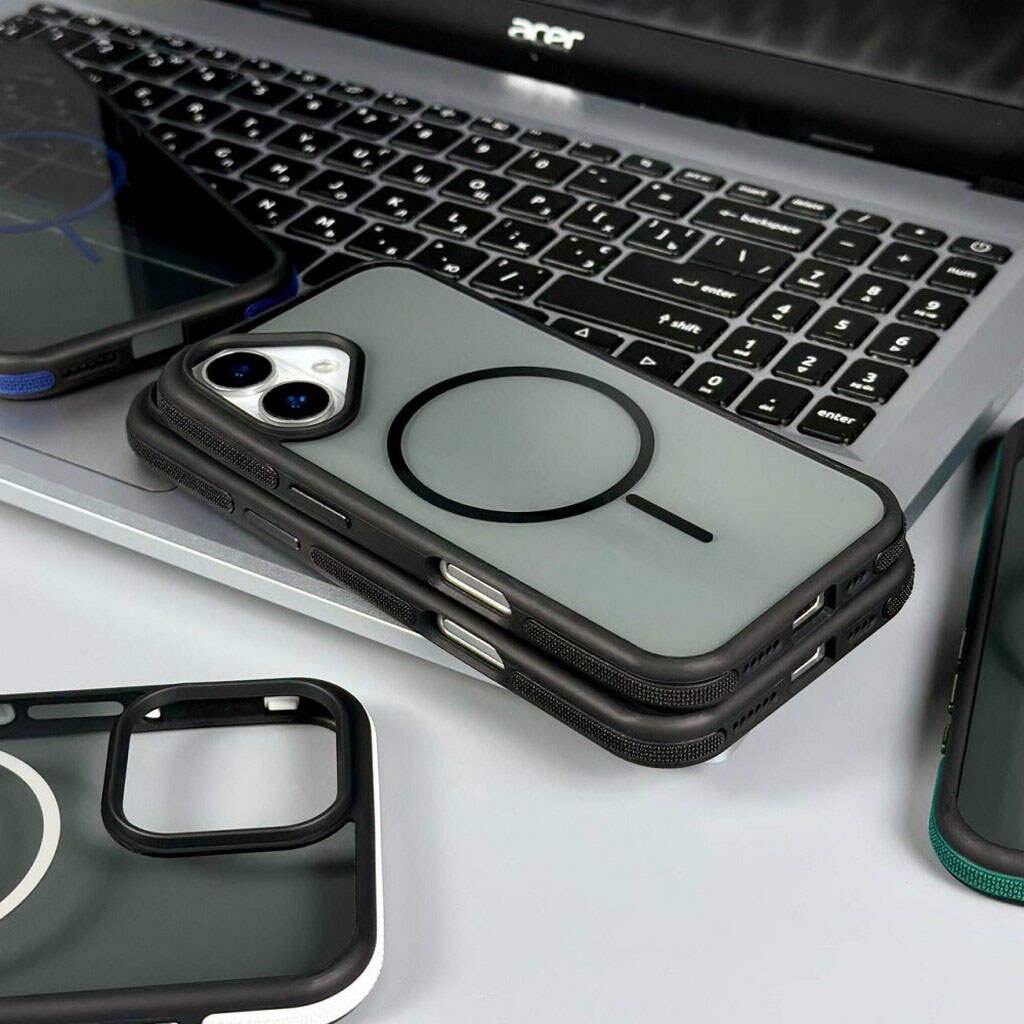 Чохол (накладка) Apple iPhone 12 / iPhone 12 Pro, Crystal Black, MagSafe, Сірий - № 6 Чохол (накладка) Apple iPhone 12 / iPhone 12 Pro, Crystal Black, MagSafe, Сірий - № 6