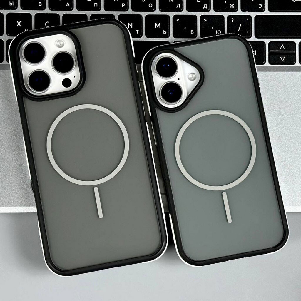 Чохол (накладка) Apple iPhone 15 Pro Max, Crystal Black, MagSafe, Сірий - № 8 Чохол (накладка) Apple iPhone 15 Pro Max, Crystal Black, MagSafe, Сірий - № 8