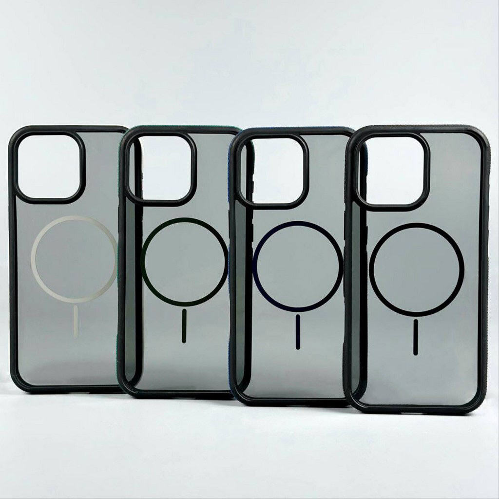 Чохол (накладка) Apple iPhone 15, Crystal Black, MagSafe, Сірий - № 2 Чохол (накладка) Apple iPhone 15, Crystal Black, MagSafe, Сірий - № 2