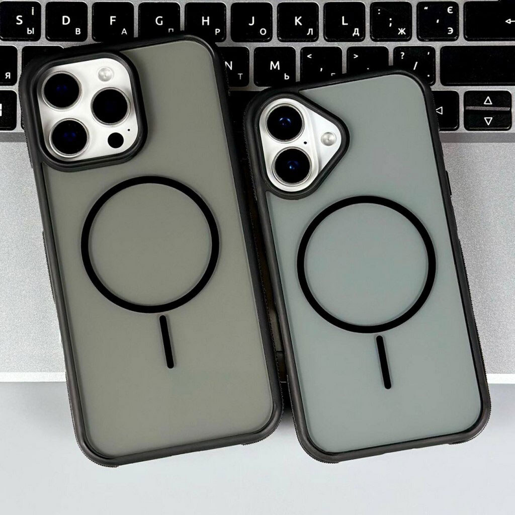 Чохол (накладка) Apple iPhone 15, Crystal Black, MagSafe, Сірий - № 7 Чохол (накладка) Apple iPhone 15, Crystal Black, MagSafe, Сірий - № 7