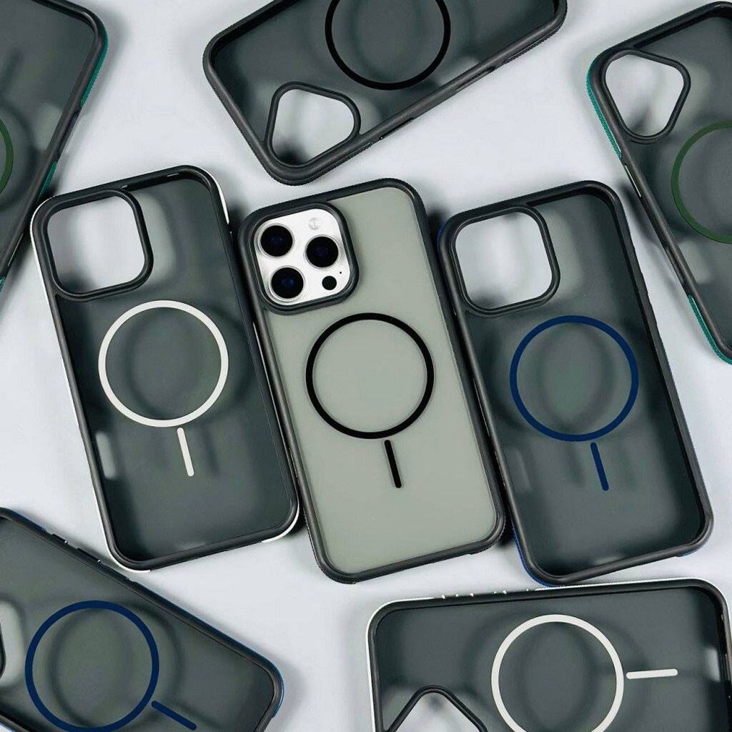 Чохол (накладка) Apple iPhone 15, Crystal Black, MagSafe, Зелений - № 4 Чохол (накладка) Apple iPhone 15, Crystal Black, MagSafe, Зелений - № 4