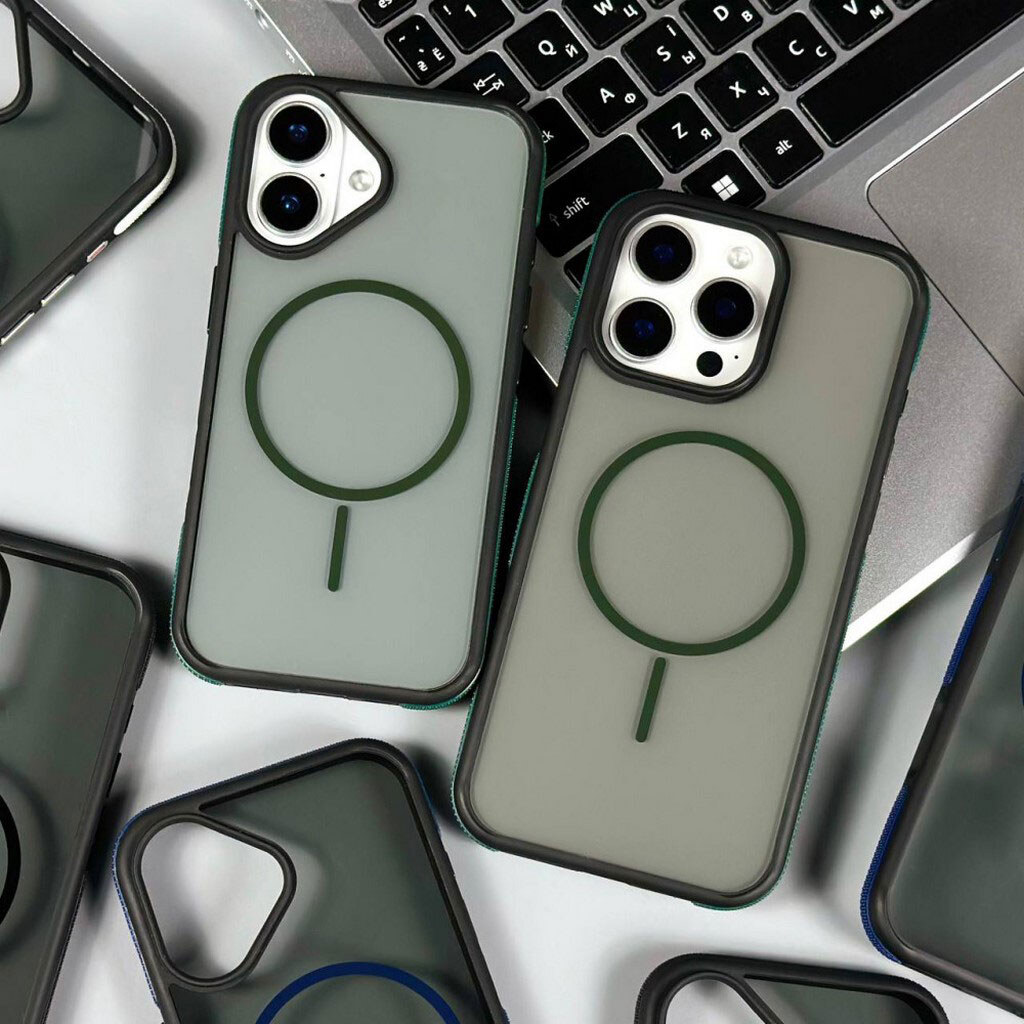 Чохол (накладка) Apple iPhone 16, Crystal Black, MagSafe, Зелений - № 5 Чохол (накладка) Apple iPhone 16, Crystal Black, MagSafe, Зелений - № 5