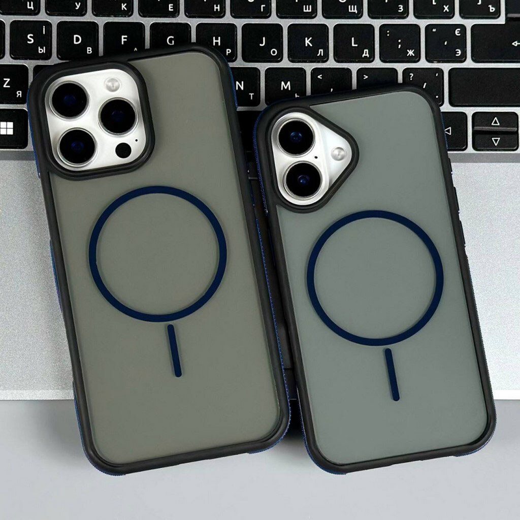 Чохол (накладка) Apple iPhone 17 Pro Max, Crystal Black, MagSafe, Синій - № 9 Чохол (накладка) Apple iPhone 17 Pro Max, Crystal Black, MagSafe, Синій - № 9