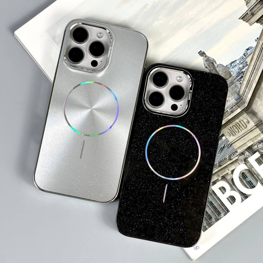 Чохол (накладка) Apple iPhone 12 Pro Max, Glam Shine, MagSafe, Чорний - № 5 Чохол (накладка) Apple iPhone 12 Pro Max, Glam Shine, MagSafe, Чорний - № 5