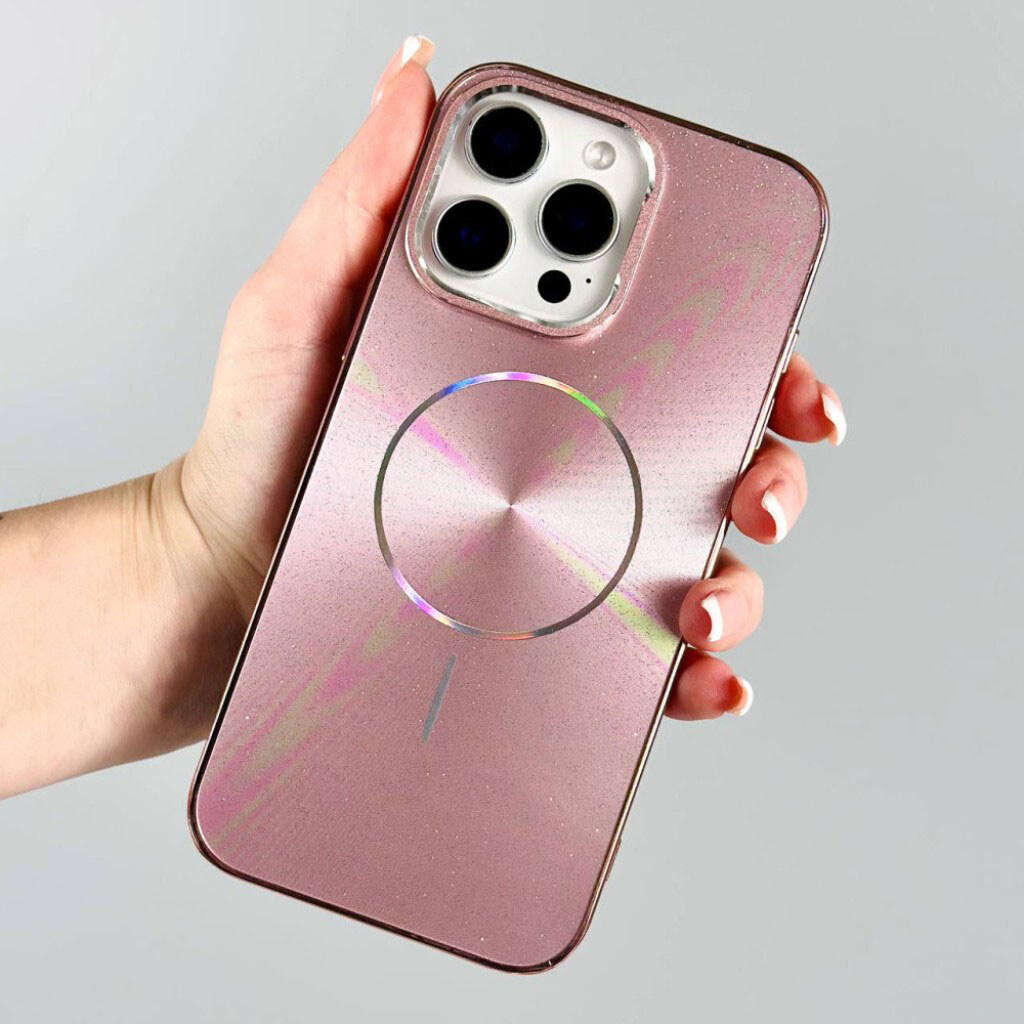 Чохол (накладка) Apple iPhone 15 Pro, Glam Shine, MagSafe, Рожевий - № 11 Чохол (накладка) Apple iPhone 15 Pro, Glam Shine, MagSafe, Рожевий - № 11