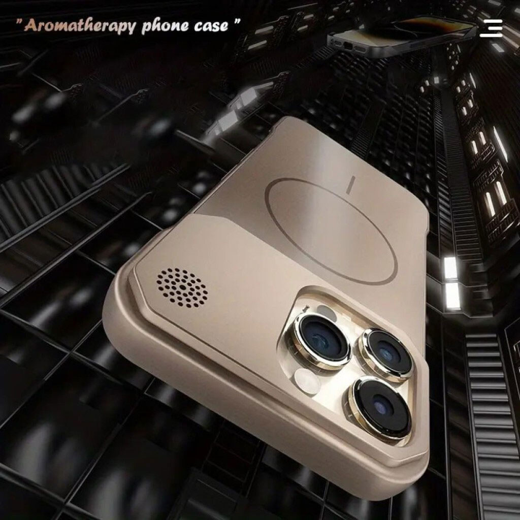 Чехол (накладка) Apple iPhone 13 Pro, AG-Glass Glass Matte Aromatherapy Metal, MagSafe, Золотой - № 10 Чехол (накладка) Apple iPhone 13 Pro, AG-Glass Glass Matte Aromatherapy Metal, MagSafe, Золотой - № 10