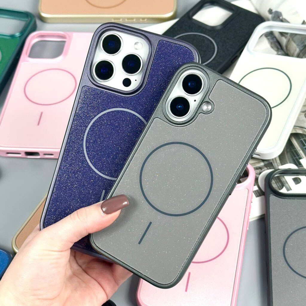 Чохол (накладка) Apple iPhone 17 Pro, Glitter Durable Shell, MagSafe, Сірий - № 8 Чохол (накладка) Apple iPhone 17 Pro, Glitter Durable Shell, MagSafe, Сірий - № 8