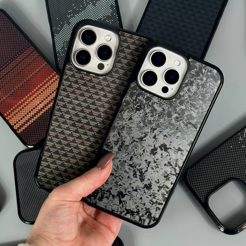 Чехол (накладка) Apple iPhone 13, Gloss Elite Carbonique, MagSafe, Black Triangle Pattern, Рисунок - № 7 Чехол (накладка) Apple iPhone 13, Gloss Elite Carbonique, MagSafe, Black Triangle Pattern, Рисунок - № 7